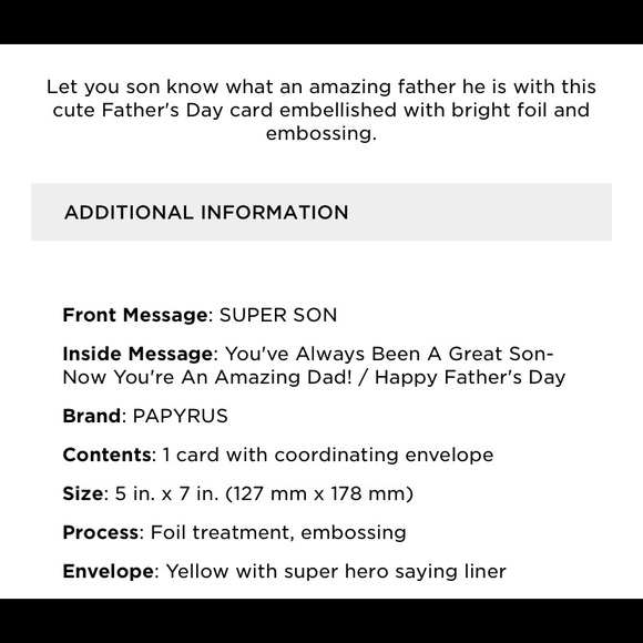 ⚡️5/$30⚡️Papyrus super son, Father’s Day card - Picture 6 of 6